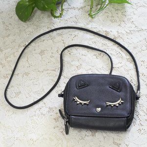Vegan Leather Mini Crossbody Faux Cat Purse